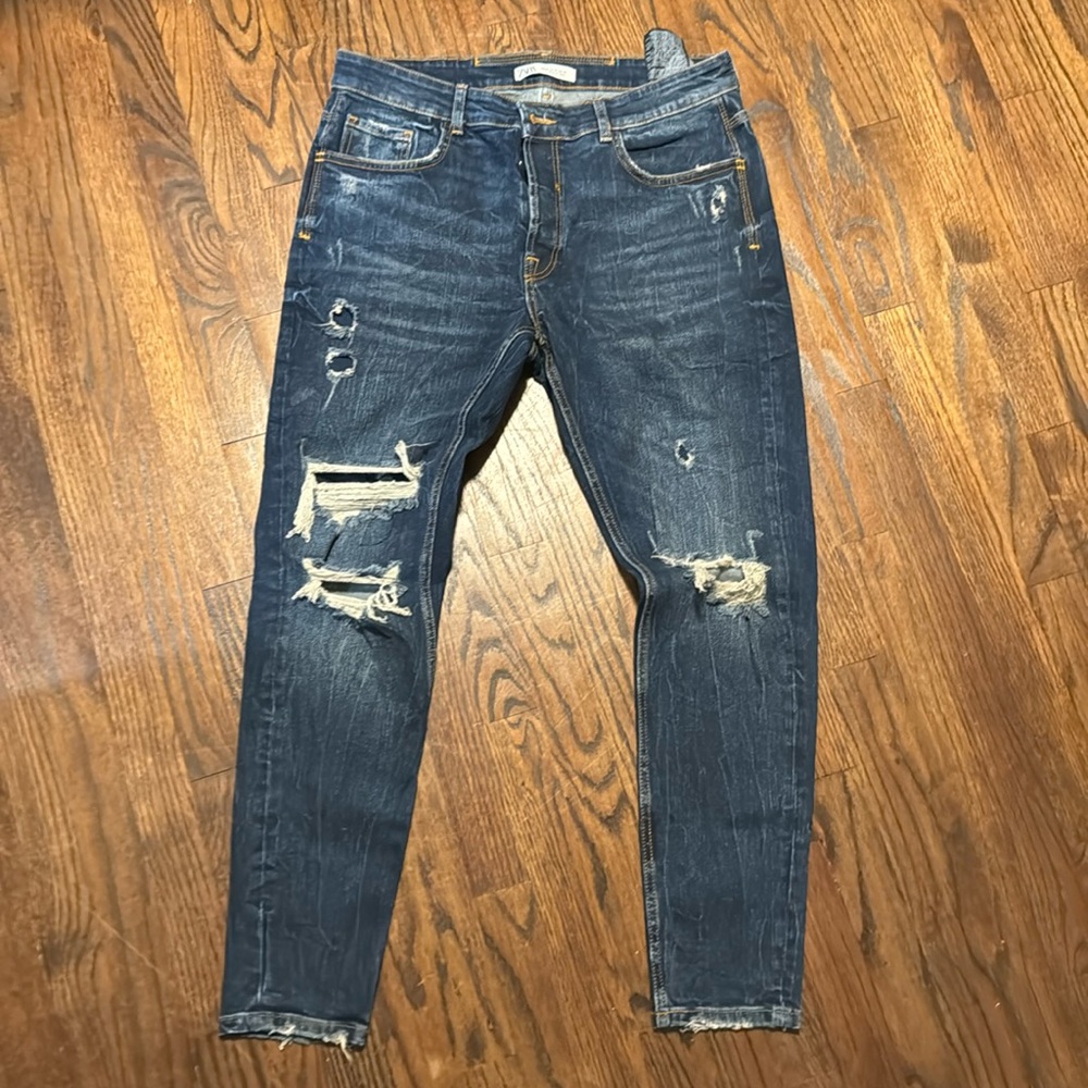 Mens Zara Distressed Jeans Size 36 US